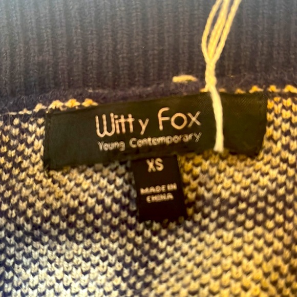 WITTY FOX NWOT BUTTON FRONT V NECK PLAID CARDIGAN XS OVERSIZED - Picture 6 of 7